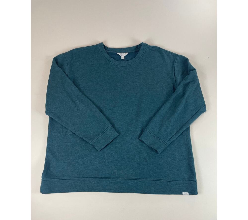 Orvis Soft Knit Pullover Sweatshirt Size XL Green Casual Basic